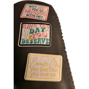 Set of Three Iron-On Graphic Logo Patches